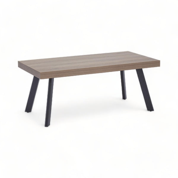 Caen Sustainably Sourced Wood Coffee Table with Black Metal Splayed Legs