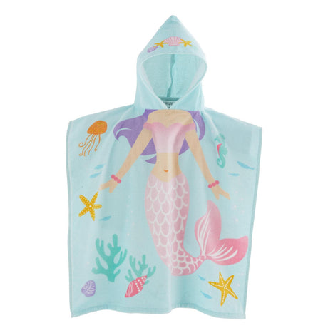 Catherine Lansfield Mermaid Kids Hooded Beach Towel Poncho 5