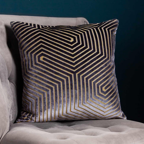 Evoke Cut Velvet Cushion Cover 18" x 18" - Charcoal
