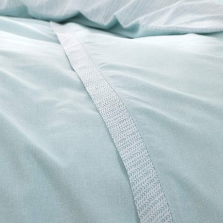 Oslo Textured Trim Duck Egg Duvet Cover Set