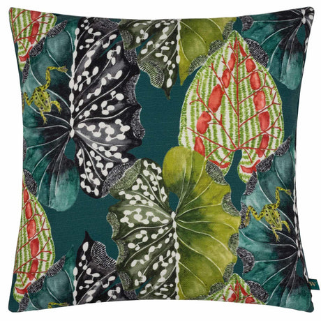 Ebon Wilds Ekua Teal Cushion Cover 17" x 17" by Wylder