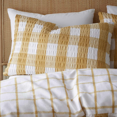 Catherine Lansfield Brushed Seersucker Gingham Cosy Duvet Cover Set 17