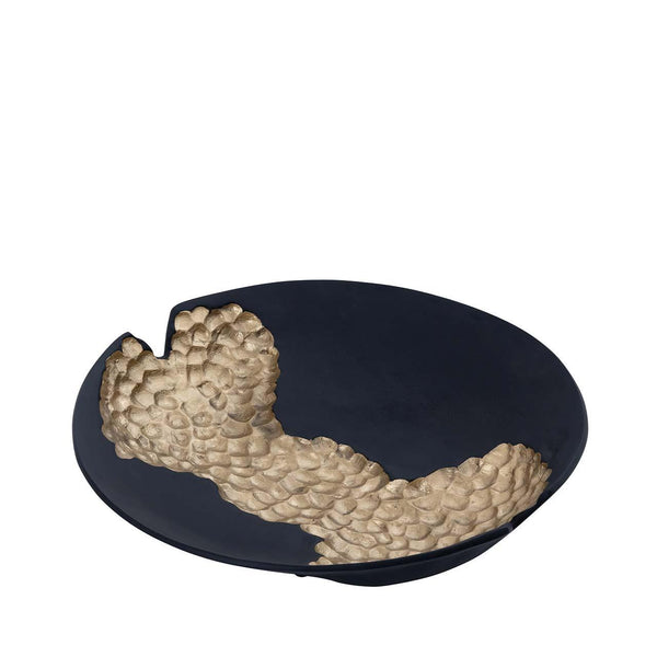 Metal Dish Black with Gold 40cm