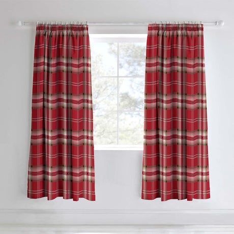Kelso Check Tape Top Pencil Pleat Curtains by Catherine Lansfield
