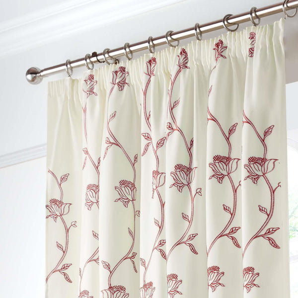 Exeter Tape Top Voile Curtains Red