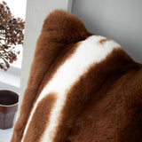 Catherine Lansfield Flint Faux Fur Chocolate Filled Cushion 2