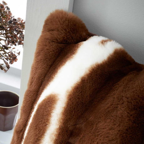 Flint Faux Fur Cushion Chocolate by Catherine Lansfield