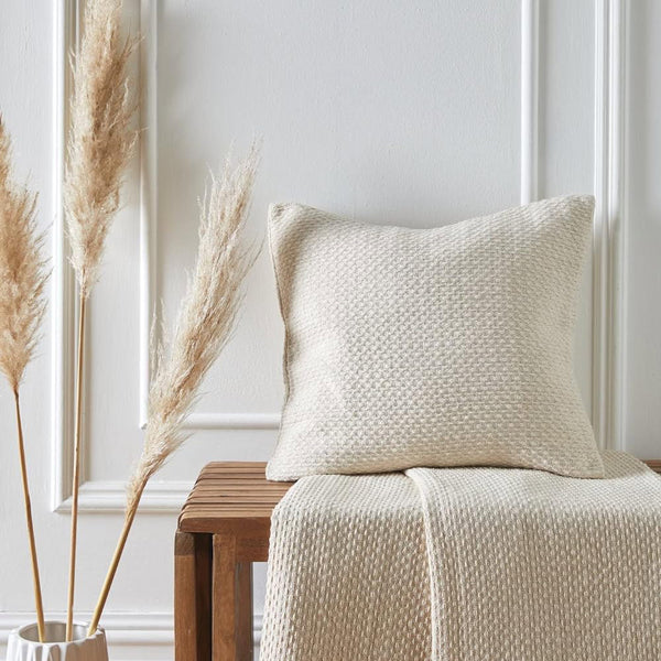 Hayden Recycled Cotton Cream Cushion Cover