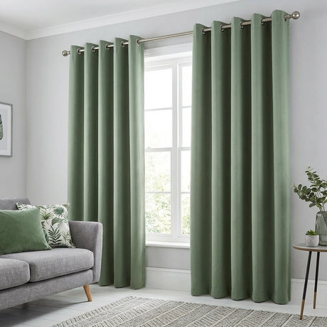 Sorbonne Cotton Lined Ready Made Eyelet Curtains 16
