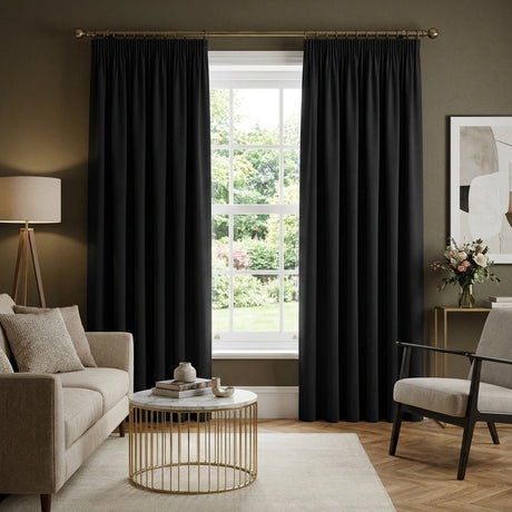 Dijon Blackout Thermal Tape Top Pencil Pleat Curtains 7