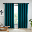 Catherine Lansfield Wilson Blackout Thermal Eyelet Curtains - Green