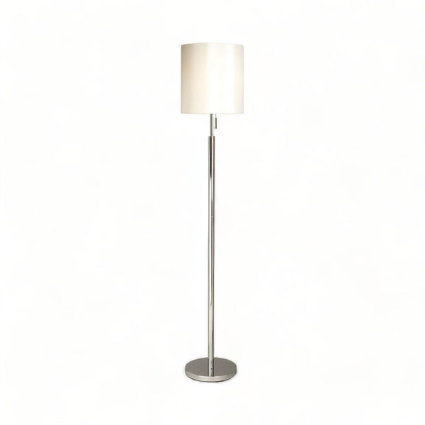 Chrome and White Manhattan Floor Lamp