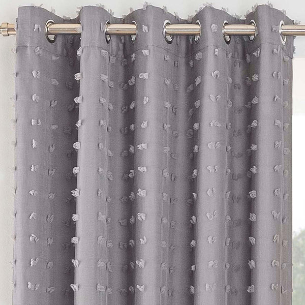 Aruba Lined Voile Curtains Charcoal 90" x 72"