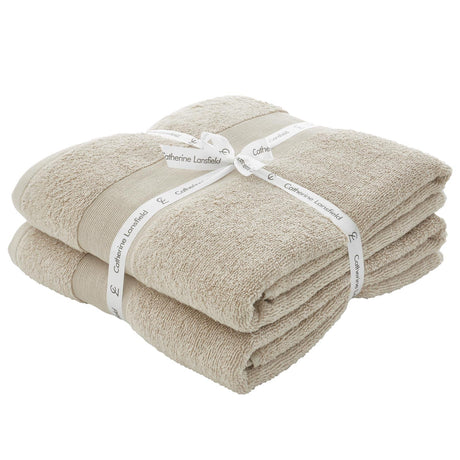 Catherine Lansfield Anti-Bacterial 500gsm 2 Piece Bath Sheet Towel Bale - Natural