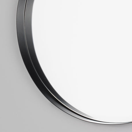 Thin Deep Edge Round Wall Mirror Black by Yard