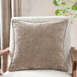 Heavy Chenille Velvet Cushion Cover 20" x 20" - Greige
