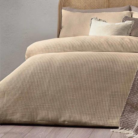 Chunky Waffle Linen Duvet Cover Set