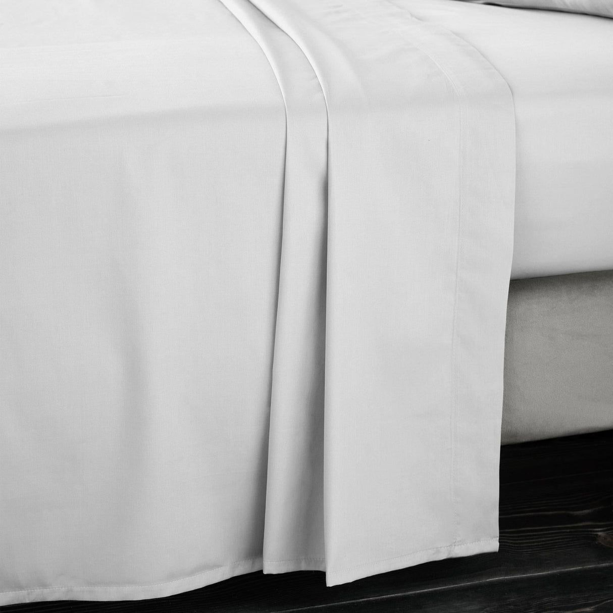 Bianca 400 Thread Count Cotton Sateen Flat Sheet - Dove Grey