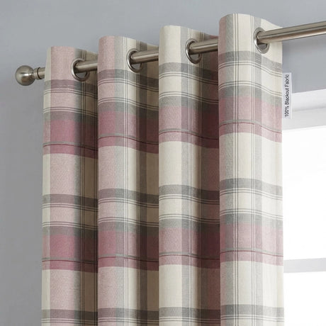 Balmoral Tartan Check Eyelet Curtains Ready Made 18
