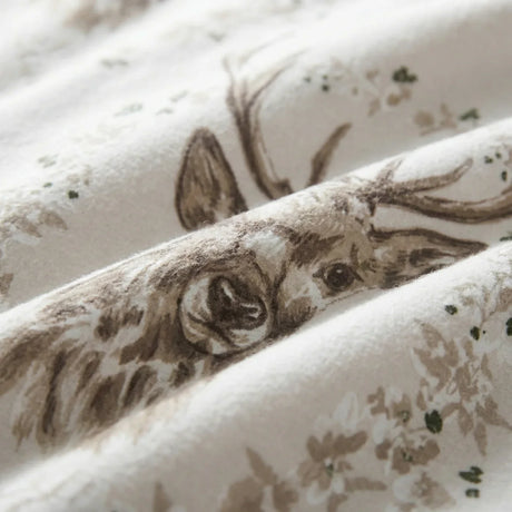 Angus Stag Flannelette Duvet Cover Set - Green image 4