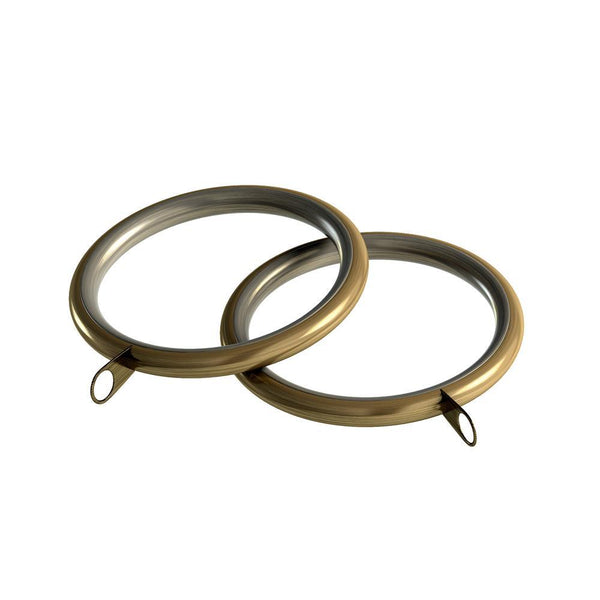 8 Pack 28mm Lined Curtain Rings Antique Brass - Ideal