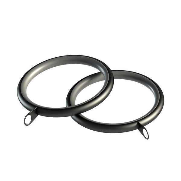 8 Pack 28mm Lined Curtain Rings Black - Ideal