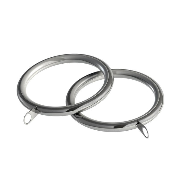 8 Pack 28mm Lined Curtain Rings Chrome - Ideal