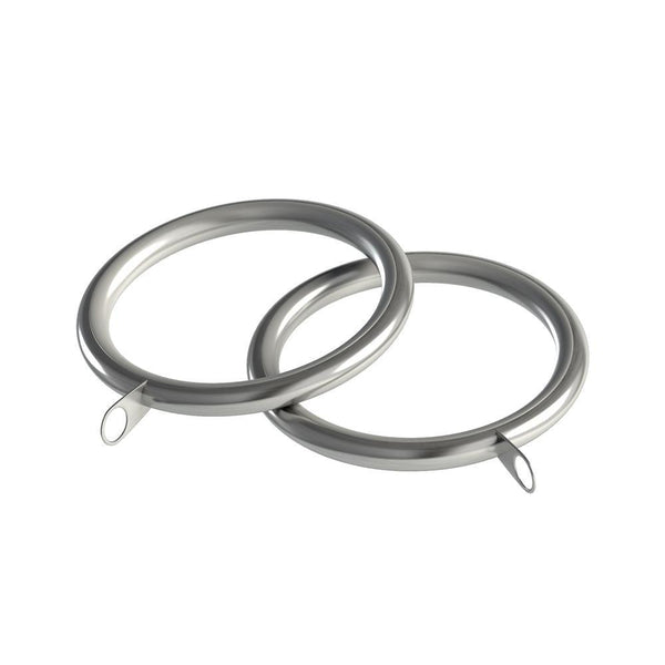 8 Pack 28mm Lined Curtain Rings Satin Silver - Ideal