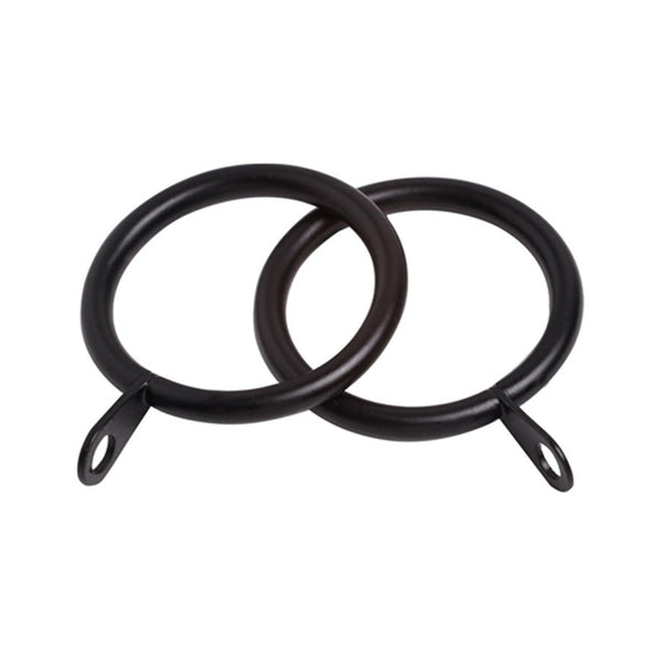 8 Pack 28mm Pristine Curtain Rings Black - Ideal