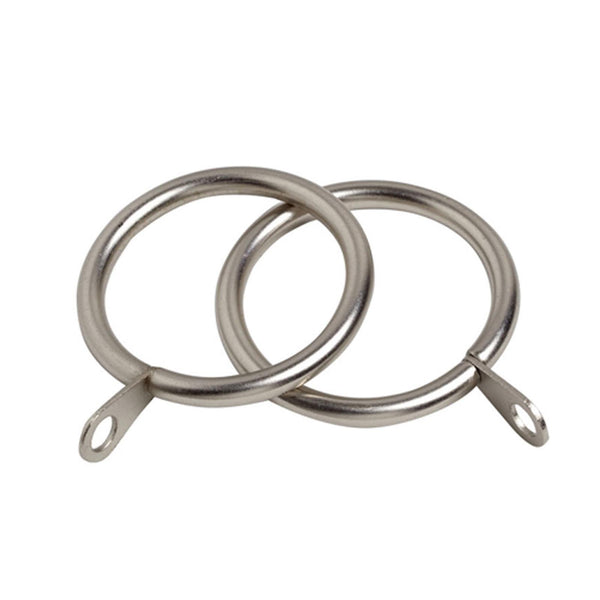 8 Pack 28mm Pristine Curtain Rings Satin Silver - Ideal