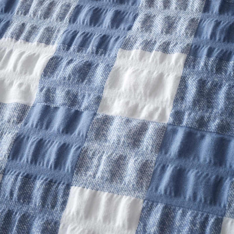 Catherine Lansfield Brushed Seersucker Gingham Cosy Duvet Cover Set 13