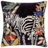 Exotic Zebra Embroidered Cushion Cover 20" x 20" by Wylder