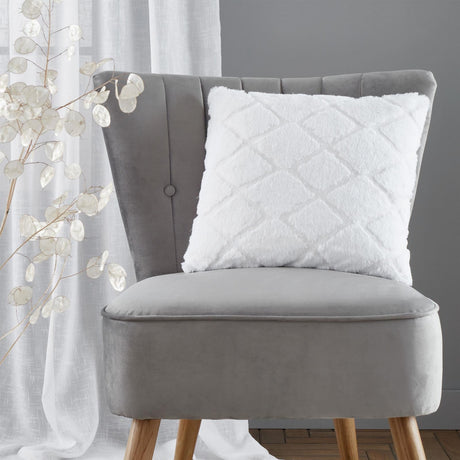 Catherine Lansfield Cosy Diamond Filled Cushion 43cm x 43cm - White