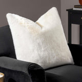 Stanza Faux Fur Cushion Cover 22" x 22" (55cm x 55cm) - Ecru