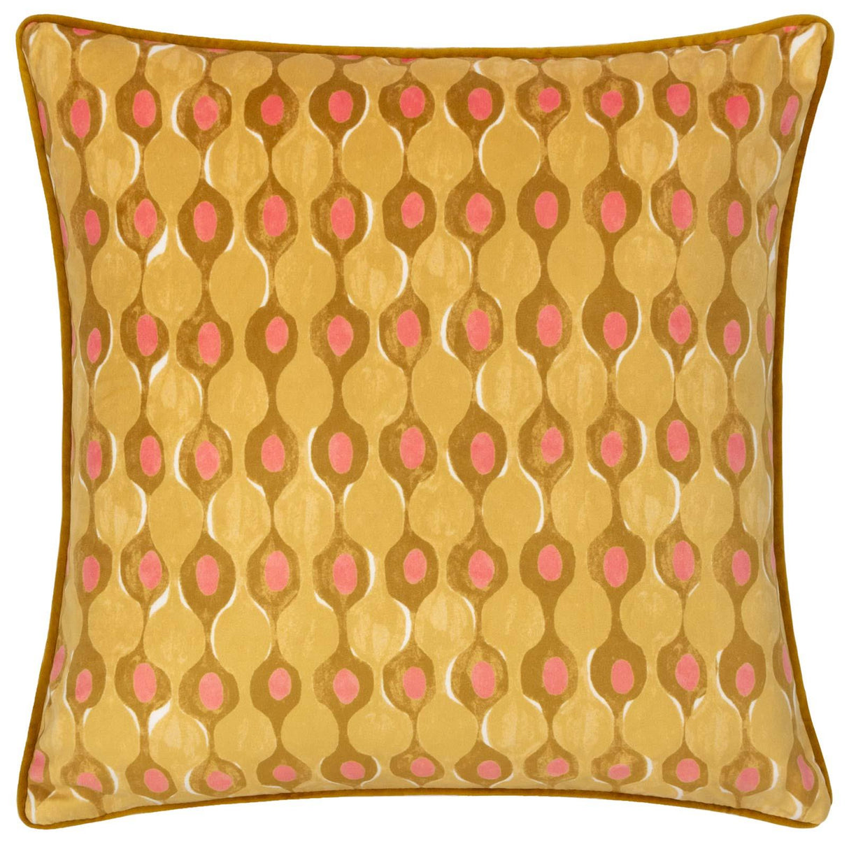 Alentejo Piped Velvet Cushion Cover 17" x 17" (43cm x 43cm) by furn.