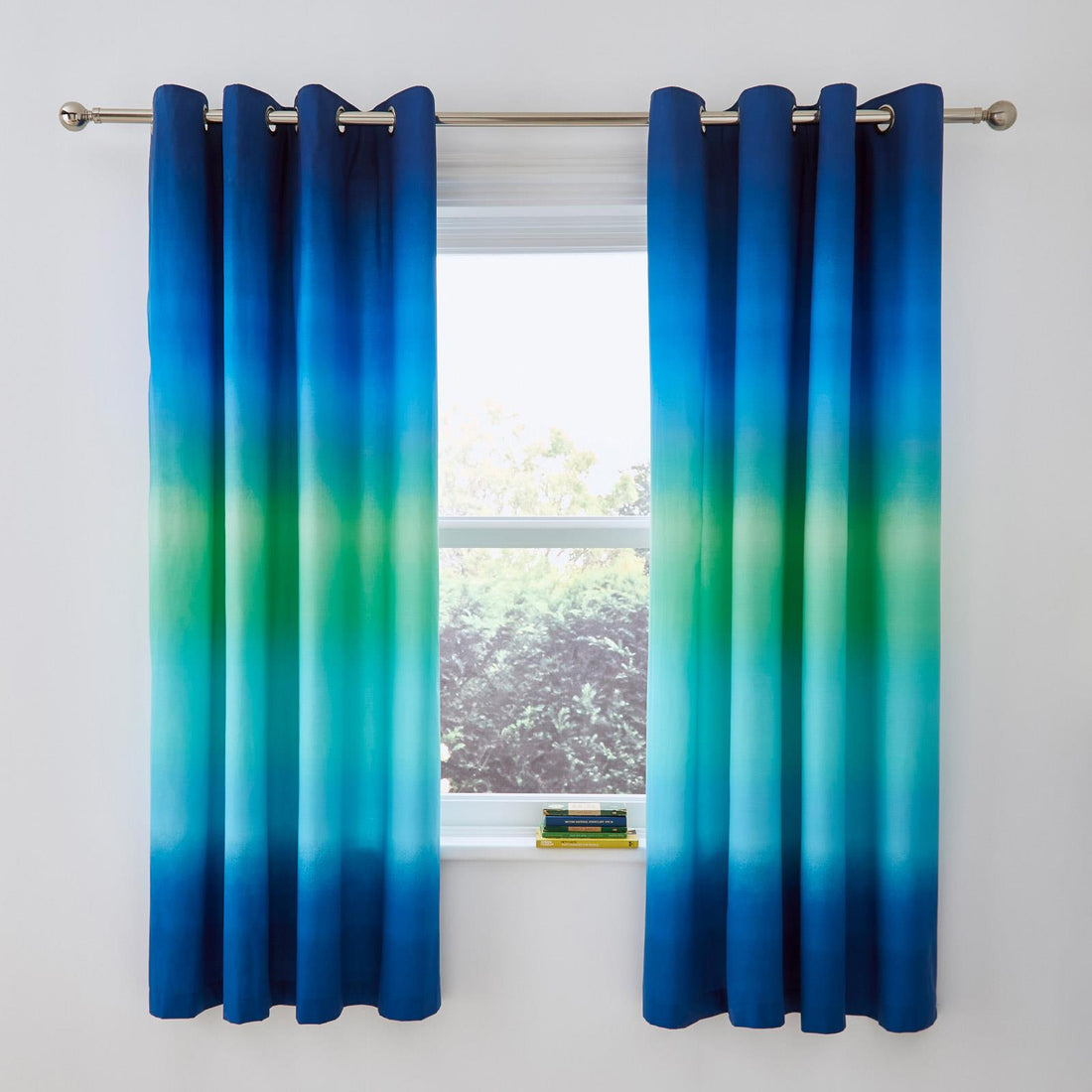 Catherine Lansfield Ombre Stripe Eyelet Curtains