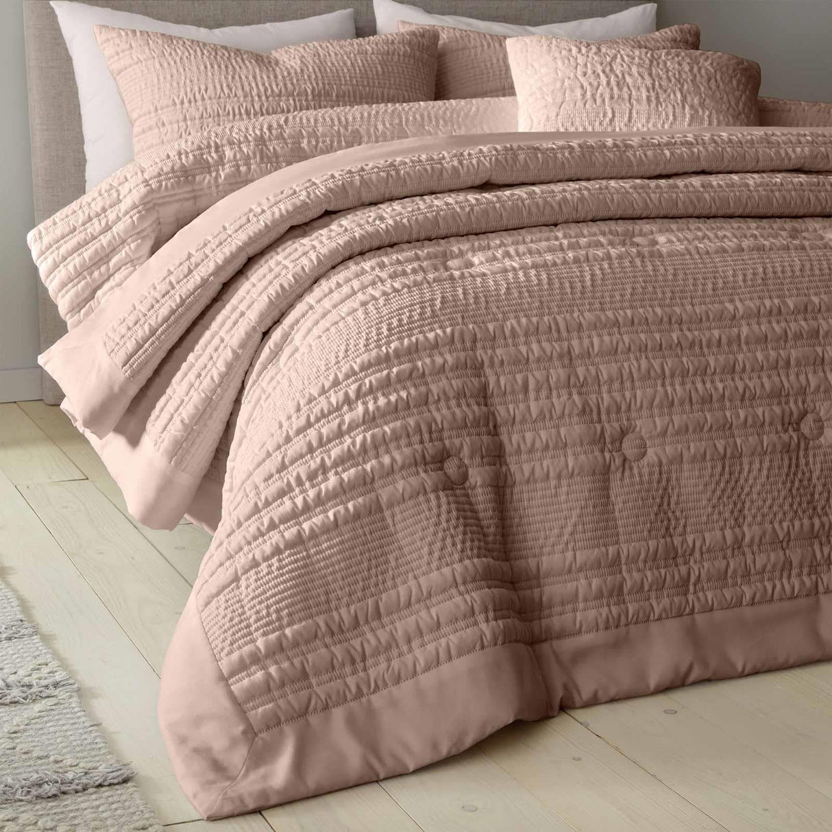 Catherine Lansfield Lennon Stripe Bedspread 220cm x 220cm 5