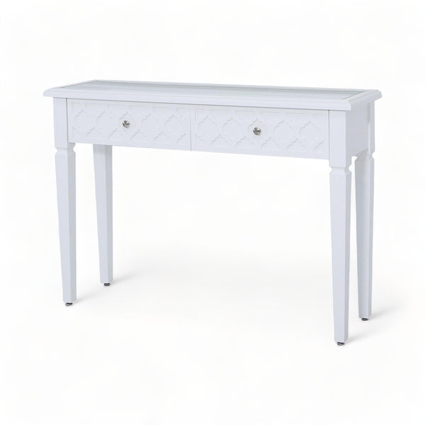 Tangiers White Wood Console Table