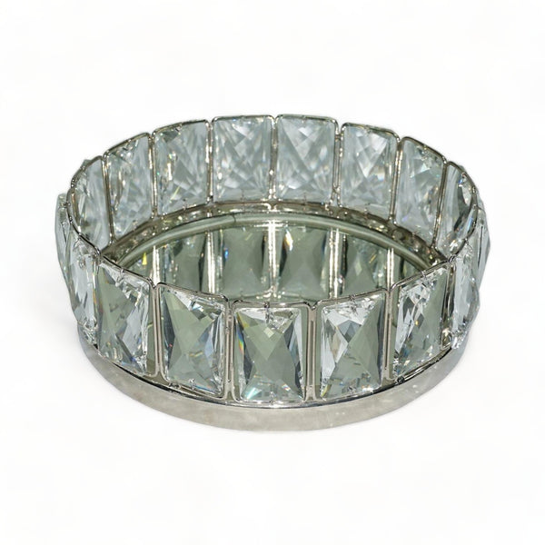 Small Crystal Round Decorative Tray Decorative Trays & Bowls Aubina   