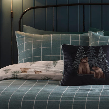 Bear Walks Brushed Cotton Duvet Cover Set