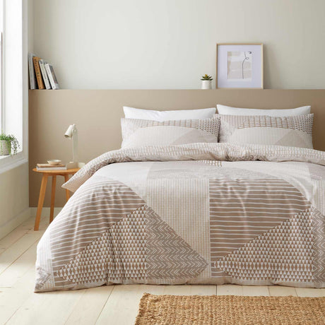 Catherine Lansfield Larsson Geo Duvet Cover Set - Natural