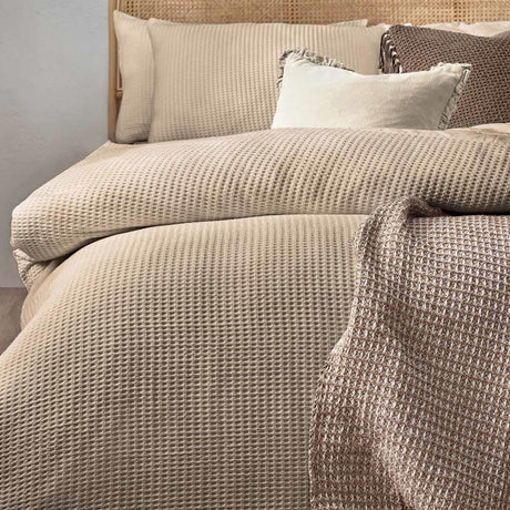 Chunky Waffle Linen Duvet Cover Set