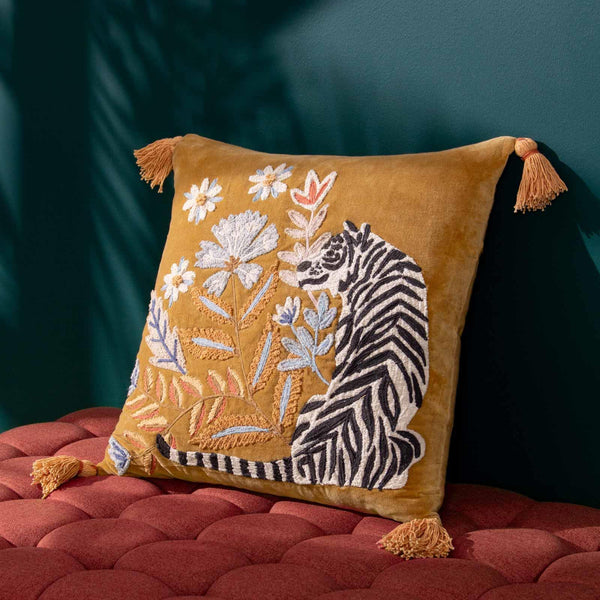 White Tiger Cushion Cover