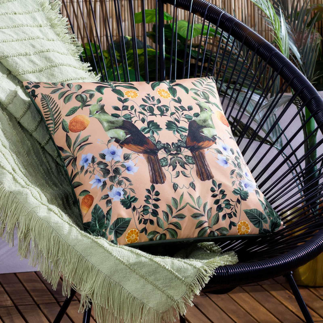 Kali Mirrored Birds Outdoor Cushion Cover 43cm x 43cm