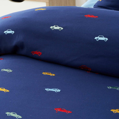 Catherine Lansfield Embroidered Cars Kids Bedding Duvet Cover Set 3