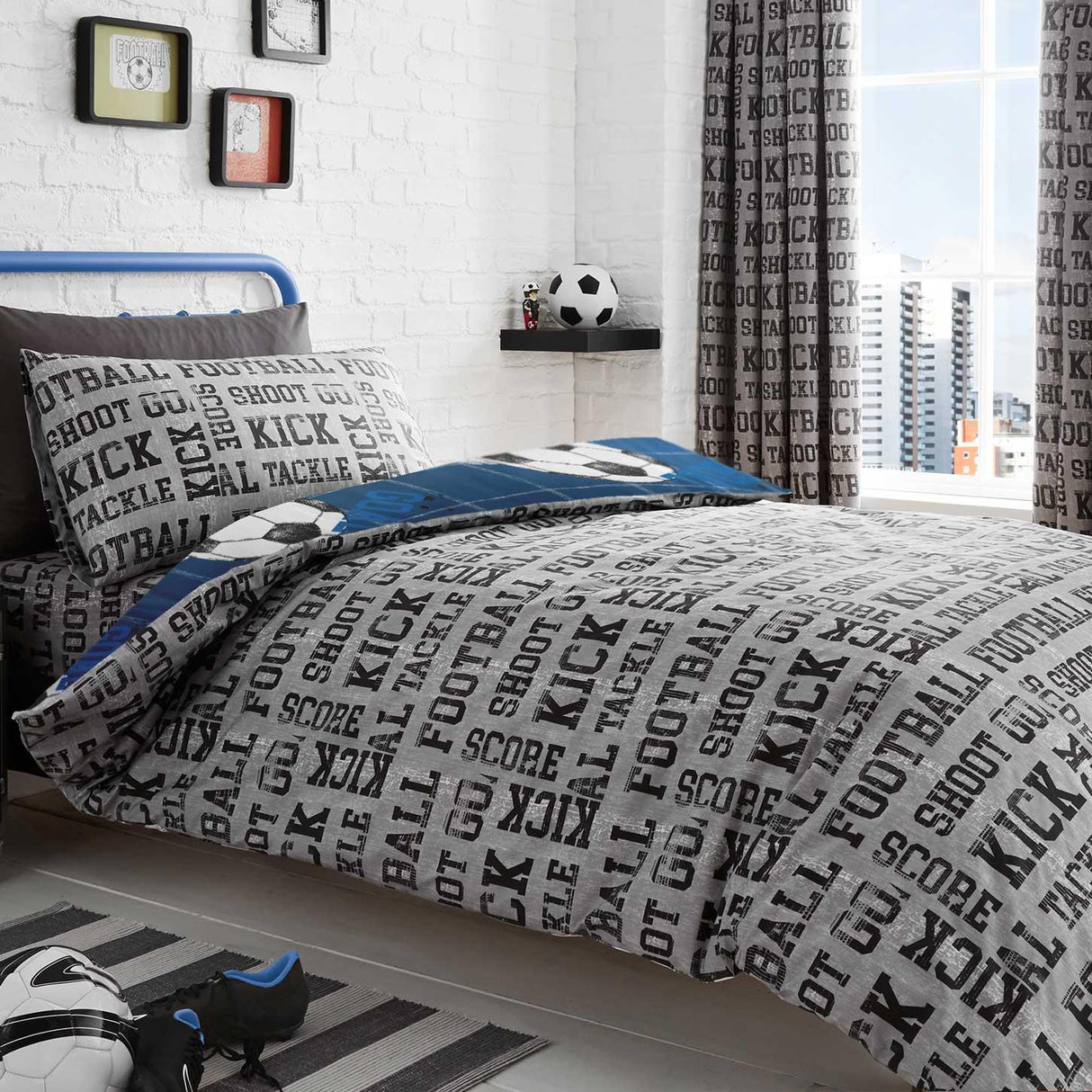 Football Printed Duvet Cover Set by Bedlam
