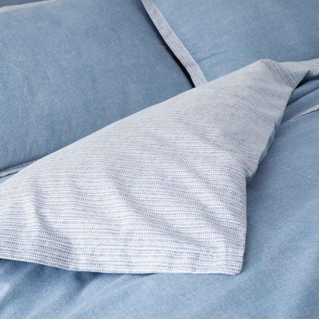 Oslo Textured Trim Denim Duvet Cover Set