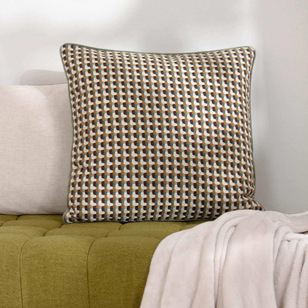 Marttel Geometric Cushion Cover Olive