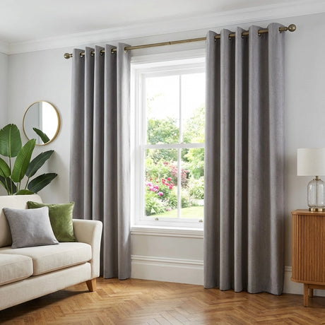 Sorbonne Cotton Lined Ready Made Eyelet Curtains 34