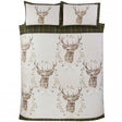 Angus Stag Flannelette Duvet Cover Set - Green